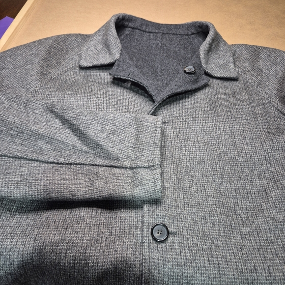 Billy Reid Charcoal Reversible Trench Coat - Picture 2 of 8